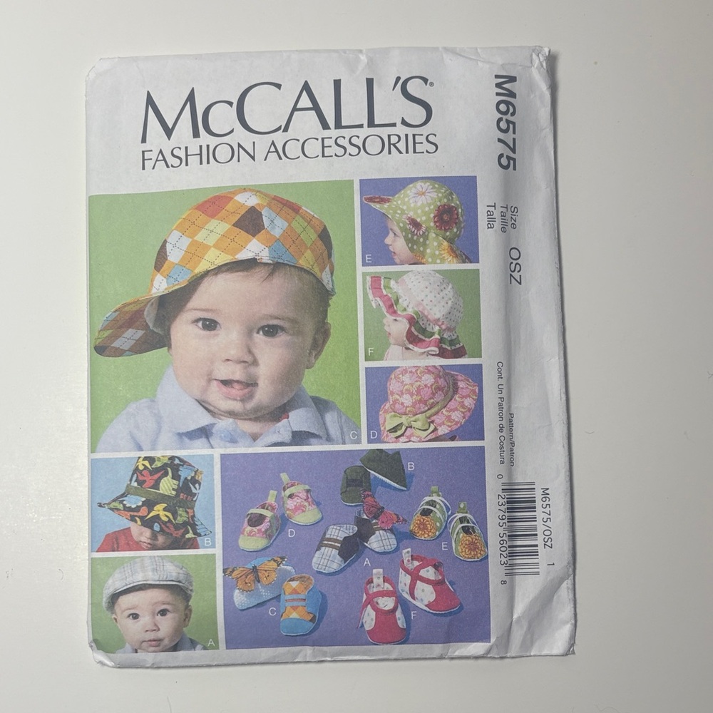 McCall's Kids Fashion Accessories Pattern M6575 hat shoes